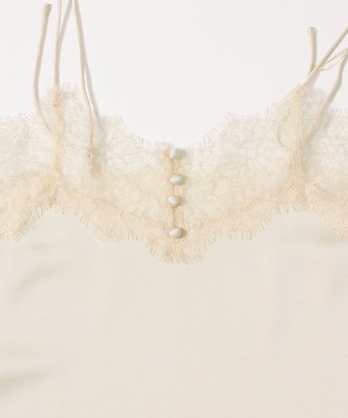 mysty woman（ミスティウーマン）の「サテンレースキャミソール　638058（シャツ/ブラウス・レディース・ホワイト系その他/チャコールグレー・FREE）」の9枚目の写真