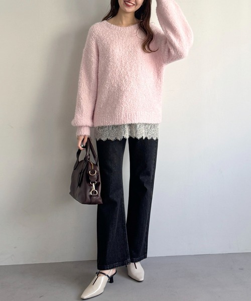 mysty woman（ミスティウーマン）の「サテンレースキャミソール　638058（シャツ/ブラウス・レディース・ホワイト系その他/チャコールグレー・FREE）」の16枚目の写真