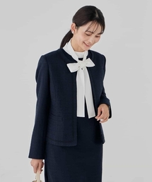 a.v.v | 【ストレッチ】ツイードノーカラージャケット(ノーカラージャケット)