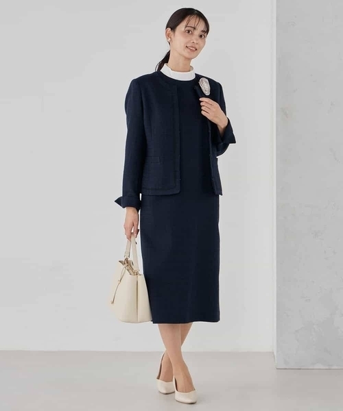 a.v.v（アーヴェヴェ）の「【ストレッチ】ツイードノーカラージャケット（ノーカラージャケット・レディース・ベージュ/ネイビー/チャコールグレー・36/38/40）」の17枚目の写真