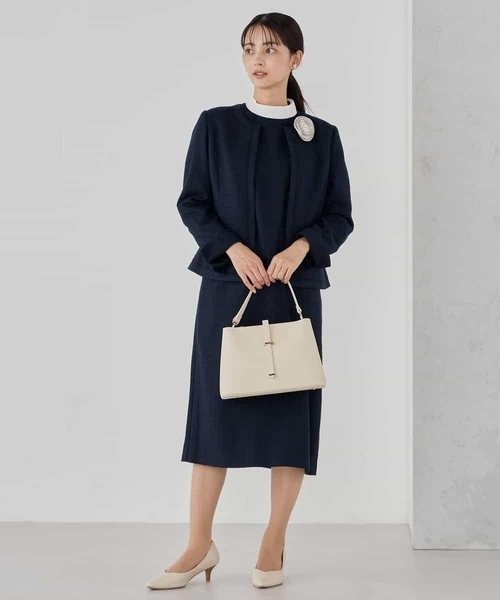 a.v.v（アーヴェヴェ）の「【ストレッチ】ツイードノーカラージャケット（ノーカラージャケット・レディース・ベージュ/ネイビー/チャコールグレー・36/38/40）」の18枚目の写真