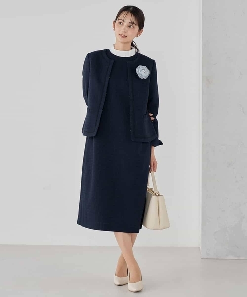 a.v.v（アーヴェヴェ）の「【ストレッチ】ツイードノーカラージャケット（ノーカラージャケット・レディース・ベージュ/ネイビー/チャコールグレー・36/38/40）」の20枚目の写真