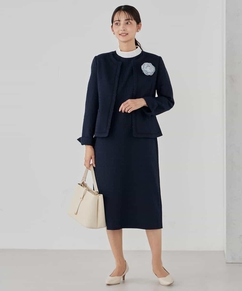 a.v.v（アーヴェヴェ）の「【ストレッチ】ツイードノーカラージャケット（ノーカラージャケット・レディース・ベージュ/ネイビー/チャコールグレー・36/38/40）」の22枚目の写真