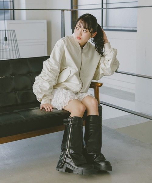 repipi armario（レピピ アルマリオ）の「ルーズシャーリングMA-1（MA-1・キッズ・アイボリー/ブラック/カーキ・SMALL/MEDIUM/LARGE）」の4枚目の写真