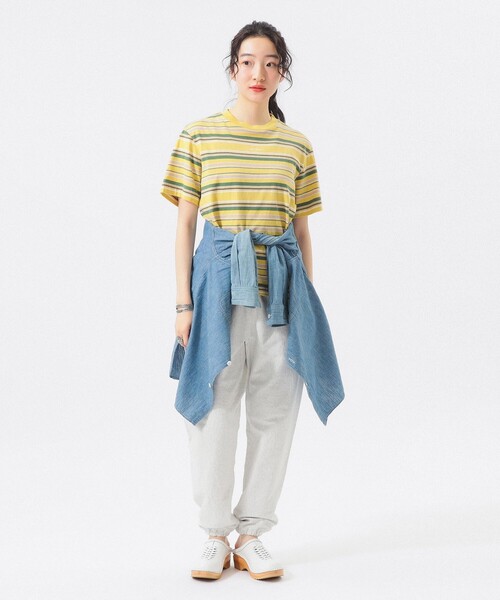 BEAMS BOY(ビームスボーイ)の「エンブロイダリー マルチボーダー ショートスリーブ Tシャツ(Tシャツ/カットソー・レディース・イエロー/ネイビー/ホワイト系その他7・1/3/2)」の13枚目の写真