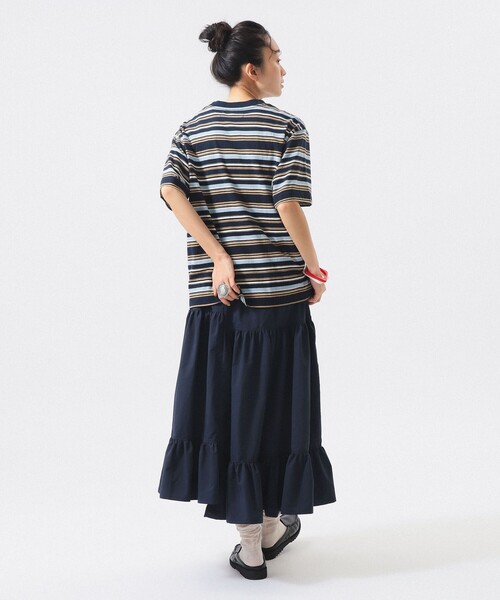 BEAMS BOY(ビームスボーイ)の「エンブロイダリー マルチボーダー ショートスリーブ Tシャツ(Tシャツ/カットソー・レディース・イエロー/ネイビー/ホワイト系その他7・1/3/2)」の22枚目の写真