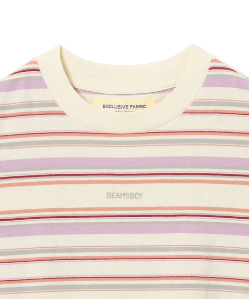 BEAMS BOY(ビームスボーイ)の「エンブロイダリー マルチボーダー ショートスリーブ Tシャツ(Tシャツ/カットソー・レディース・イエロー/ネイビー/ホワイト系その他7・1/3/2)」の18枚目の写真