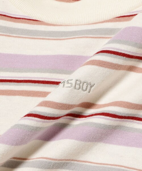 BEAMS BOY(ビームスボーイ)の「エンブロイダリー マルチボーダー ショートスリーブ Tシャツ(Tシャツ/カットソー・レディース・イエロー/ネイビー/ホワイト系その他7・1/3/2)」の15枚目の写真