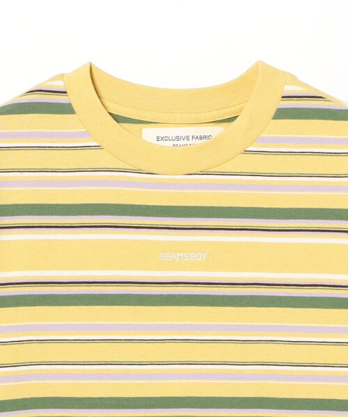 BEAMS BOY(ビームスボーイ)の「エンブロイダリー マルチボーダー ショートスリーブ Tシャツ(Tシャツ/カットソー・レディース・イエロー/ネイビー/ホワイト系その他7・1/3/2)」の5枚目の写真