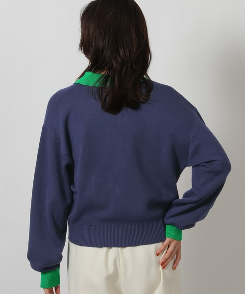 LAKOLE(ラコレ)の「スウェットライクZIPカーデ / 637693(カーディガン/ボレロ・レディース・アイボリー/ネイビー・FREE)」の12枚目の写真