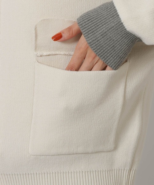 LAKOLE(ラコレ)の「スウェットライクZIPカーデ / 637693(カーディガン/ボレロ・レディース・アイボリー/ネイビー・FREE)」の19枚目の写真