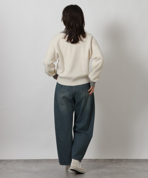 LAKOLE(ラコレ)の「スウェットライクZIPカーデ / 637693(カーディガン/ボレロ・レディース・アイボリー/ネイビー・FREE)」の5枚目の写真