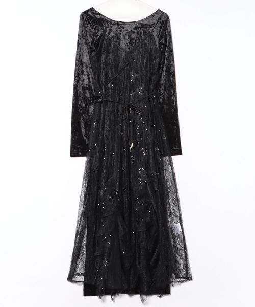 スーツ・フォーマル・ドレス ANDRESD sparkle lace velour dress ANDRESD】sparkle lace velour dress 結婚式 パーティードレス