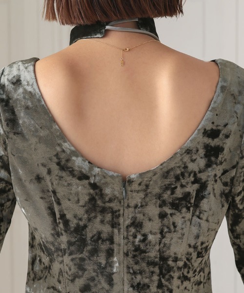 ANDRESD】sparkle lace velour dress 結婚式 パーティードレス