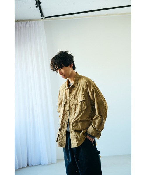 made in standard （メイドインスタンダード）の「MADE IN STANDARD メイドインスタンダード / 1968 FATIGUE JACKET（ミリタリージャケット・メンズ・ブラック/オリーブ/ブラウン・LARGE/MEDIUM）」の3枚目の写真