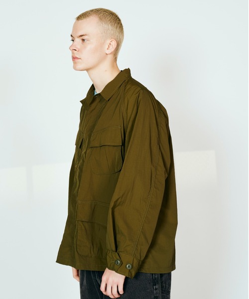 made in standard （メイドインスタンダード）の「MADE IN STANDARD メイドインスタンダード / 1968 FATIGUE JACKET（ミリタリージャケット・メンズ・ブラック/オリーブ/ブラウン・LARGE/MEDIUM）」の7枚目の写真