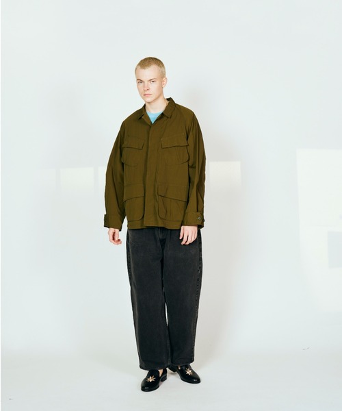 made in standard （メイドインスタンダード）の「MADE IN STANDARD メイドインスタンダード / 1968 FATIGUE JACKET（ミリタリージャケット・メンズ・ブラック/オリーブ/ブラウン・LARGE/MEDIUM）」の4枚目の写真