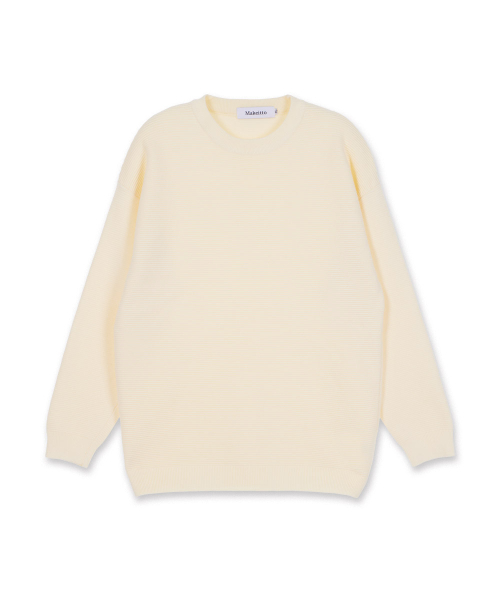 MAKEITTO(メイキット)の「デイリービスコースクルーネックニット_クリーム(ニット/セーター・メンズ・その他・XX-LARGE/X-LARGE/LARGE/MEDIUM)」の1枚目の写真