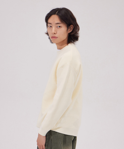 MAKEITTO(メイキット)の「デイリービスコースクルーネックニット_クリーム(ニット/セーター・メンズ・その他・XX-LARGE/X-LARGE/LARGE/MEDIUM)」の4枚目の写真