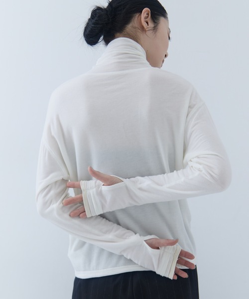 STUDIOUS（ステュディオス）の「【STUDIOUS/ステュディオス】Cashmere Silk Loose Fit Top/カシミアシルクルーズフィットトップス（Tシャツ/カットソー・レディース・ブラック/ワイン/オフホワイト・FREE）」の7枚目の写真