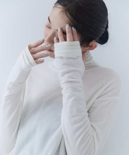 STUDIOUS（ステュディオス）の「【STUDIOUS/ステュディオス】Cashmere Silk Loose Fit Top/カシミアシルクルーズフィットトップス（Tシャツ/カットソー・レディース・ブラック/ワイン/オフホワイト・FREE）」の8枚目の写真