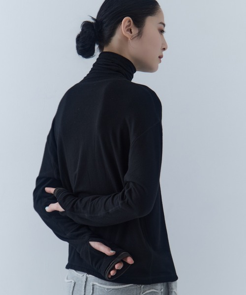 STUDIOUS（ステュディオス）の「【STUDIOUS/ステュディオス】Cashmere Silk Loose Fit Top/カシミアシルクルーズフィットトップス（Tシャツ/カットソー・レディース・ブラック/ワイン/オフホワイト・FREE）」の22枚目の写真