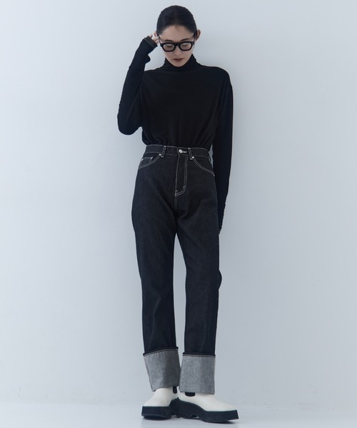 STUDIOUS（ステュディオス）の「【STUDIOUS/ステュディオス】Cashmere Silk Loose Fit Top/カシミアシルクルーズフィットトップス（Tシャツ/カットソー・レディース・ブラック/ワイン/オフホワイト・FREE）」の20枚目の写真