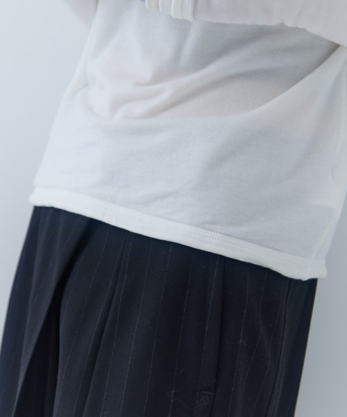 STUDIOUS（ステュディオス）の「【STUDIOUS/ステュディオス】Cashmere Silk Loose Fit Top/カシミアシルクルーズフィットトップス（Tシャツ/カットソー・レディース・ブラック/ワイン/オフホワイト・FREE）」の16枚目の写真
