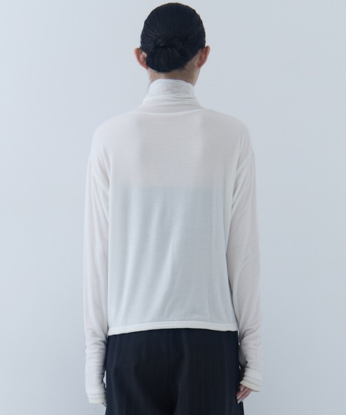 STUDIOUS（ステュディオス）の「【STUDIOUS/ステュディオス】Cashmere Silk Loose Fit Top/カシミアシルクルーズフィットトップス（Tシャツ/カットソー・レディース・ブラック/ワイン/オフホワイト・FREE）」の12枚目の写真