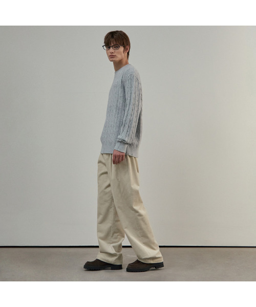 MINDBRIDGE(マインドブリッジ)の「ワイドワンタックコーデュロイバンディングパンツ - 3カラー(その他パンツ・メンズ・ブラック/ダークブラウン/クリーム・36/34/32/30/29)」の3枚目の写真