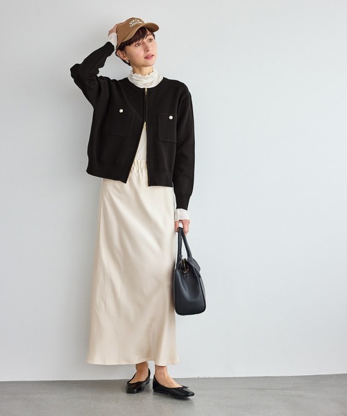 ROPE' PICNIC（ロペピクニック）の「細見えバイアスサテンスカート/イージーケア（スカート・レディース・オフホワイト/ダークブラウン/ブルー系その他4・FREE）」の12枚目の写真