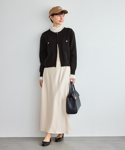 ROPE' PICNIC（ロペピクニック）の「細見えバイアスサテンスカート/イージーケア（スカート・レディース・オフホワイト/ダークブラウン/ブルー系その他4・FREE）」の13枚目の写真