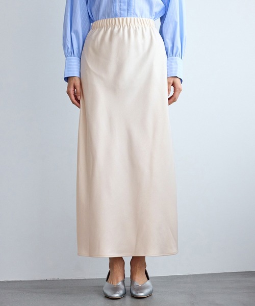 ⬛パラスパレス天竺素材パンツ履くとスカート2023年 細見えバイアスサテンスカート/イージーケア（スカート）｜ROPE