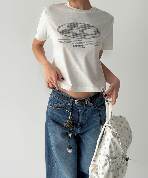 THE GREEN LAB（ザグリーンラボ）の「レタリングシンボルクロップ半袖Tシャツ[アイボリー/クローバー]（Tシャツ/カットソー・レディース・その他・FREE）」の16枚目の写真