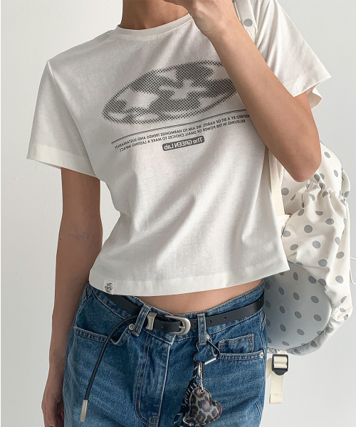 THE GREEN LAB（ザグリーンラボ）の「レタリングシンボルクロップ半袖Tシャツ[アイボリー/クローバー]（Tシャツ/カットソー・レディース・その他・FREE）」の15枚目の写真