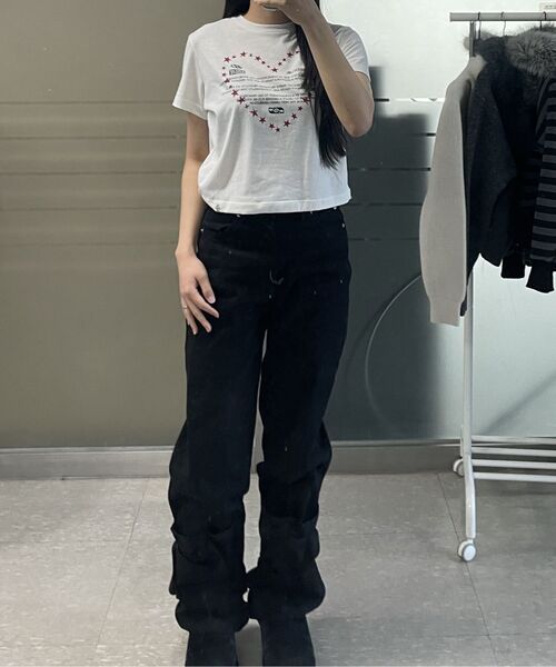 THE GREEN LAB（ザグリーンラボ）の「レタリングシンボルクロップ半袖Tシャツ[アイボリー/クローバー]（Tシャツ/カットソー・レディース・その他・FREE）」の3枚目の写真