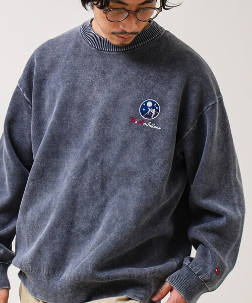 GLOSTER（グロスター）の「【BOYエンブレム刺繍】Wフェイス フェードプルオーバーニット（ニット/セーター・メンズ・チャコールグレー/ネイビー/オレンジ・S/M/L）」の3枚目の写真