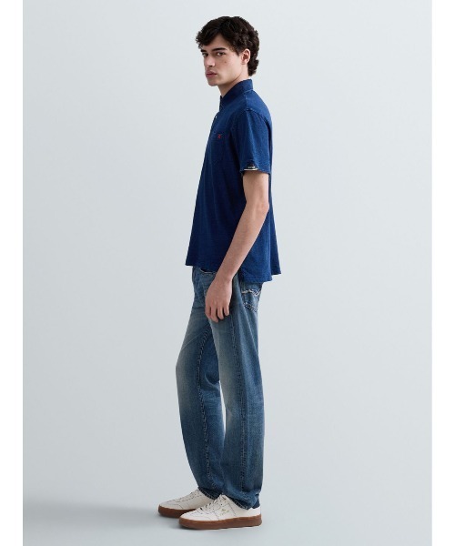 REPLAY（リプレイ）の「デニムウォッシュポロシャツ（ポロシャツ・メンズ・インディゴブルー・X-LARGE/LARGE/MEDIUM/SMALL）」の3枚目の写真