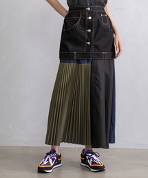 デニムコンビプリーツスカート