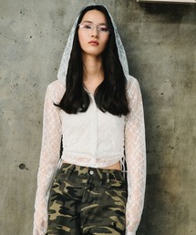 3.3 Field Trip  | 3.3 Field Trip／レースボタンフードロングスリーブ(Tシャツ/カットソー)