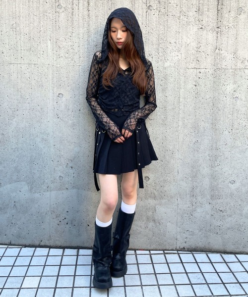 3.3 Field Trip (3.3フィールドトリップ)の「3.3 Field Trip/レースボタンフードロングスリーブ(Tシャツ/カットソー・レディース・ブラック/ホワイト/ピンク・FREE)」の15枚目の写真