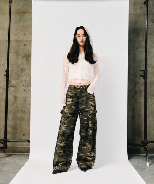 3.3 Field Trip (3.3フィールドトリップ)の「3.3 Field Trip/レースボタンフードロングスリーブ(Tシャツ/カットソー・レディース・ブラック/ホワイト/ピンク・FREE)」の4枚目の写真