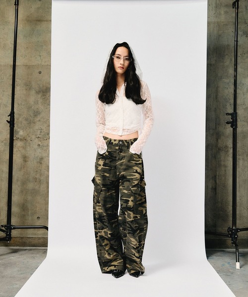 3.3 Field Trip (3.3フィールドトリップ)の「3.3 Field Trip/レースボタンフードロングスリーブ(Tシャツ/カットソー・レディース・ブラック/ホワイト/ピンク・FREE)」の5枚目の写真