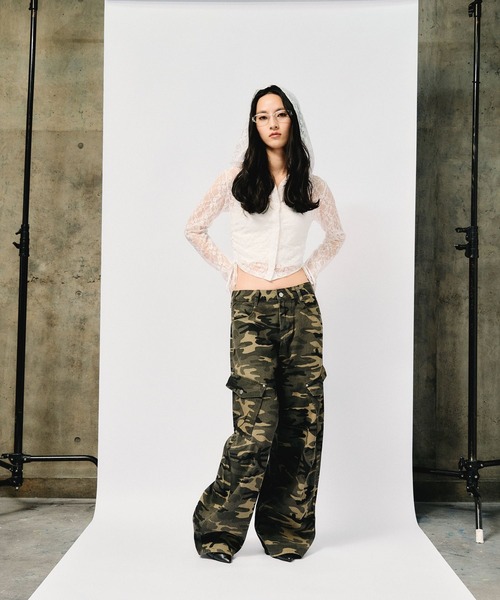 3.3 Field Trip (3.3フィールドトリップ)の「3.3 Field Trip/レースボタンフードロングスリーブ(Tシャツ/カットソー・レディース・ブラック/ホワイト/ピンク・FREE)」の6枚目の写真