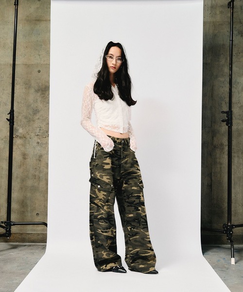 3.3 Field Trip (3.3フィールドトリップ)の「3.3 Field Trip/レースボタンフードロングスリーブ(Tシャツ/カットソー・レディース・ブラック/ホワイト/ピンク・FREE)」の8枚目の写真