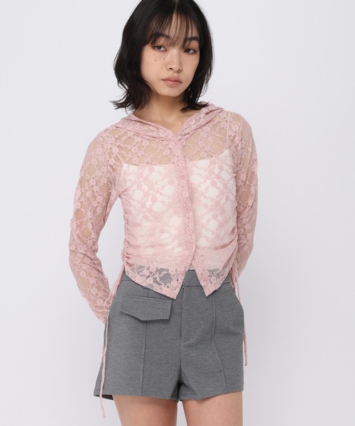 3.3 Field Trip (3.3フィールドトリップ)の「3.3 Field Trip/レースボタンフードロングスリーブ(Tシャツ/カットソー・レディース・ブラック/ホワイト/ピンク・FREE)」の19枚目の写真