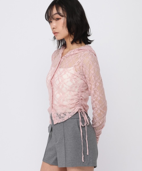 3.3 Field Trip (3.3フィールドトリップ)の「3.3 Field Trip/レースボタンフードロングスリーブ(Tシャツ/カットソー・レディース・ブラック/ホワイト/ピンク・FREE)」の18枚目の写真