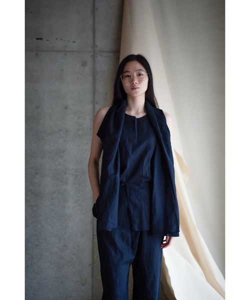 k3&co.（ケイスリーアンドコー）の「Linen Top（シャツ/ブラウス・レディース・Navy・ONE SIZE）」の5枚目の写真