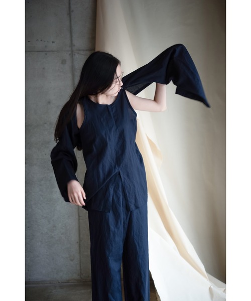 k3&co.（ケイスリーアンドコー）の「Linen Top（シャツ/ブラウス・レディース・Navy・ONE SIZE）」の6枚目の写真