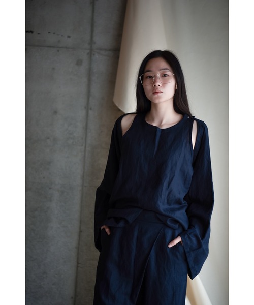 k3&co.（ケイスリーアンドコー）の「Linen Top（シャツ/ブラウス・レディース・Navy・ONE SIZE）」の9枚目の写真